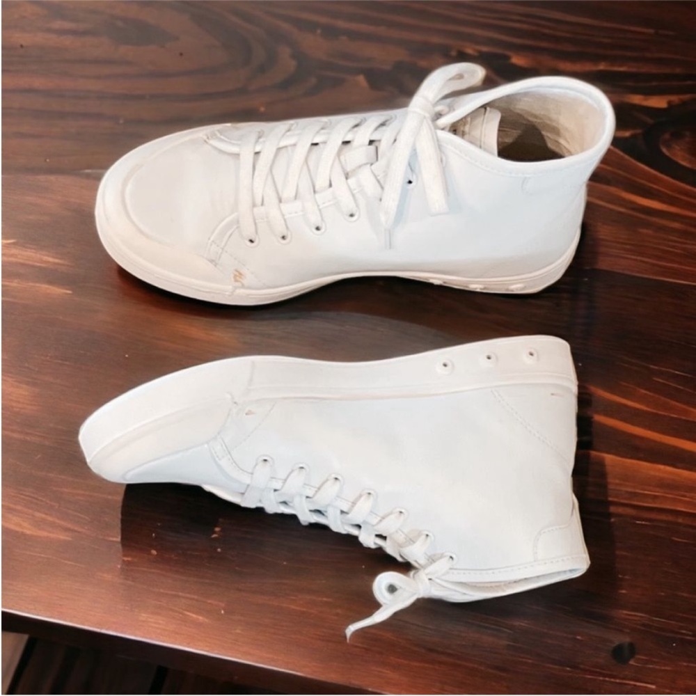 NWT rag & bone Standard Issue High Top Leather Sneakers White. Size 8/38 - Picture 3 of 9